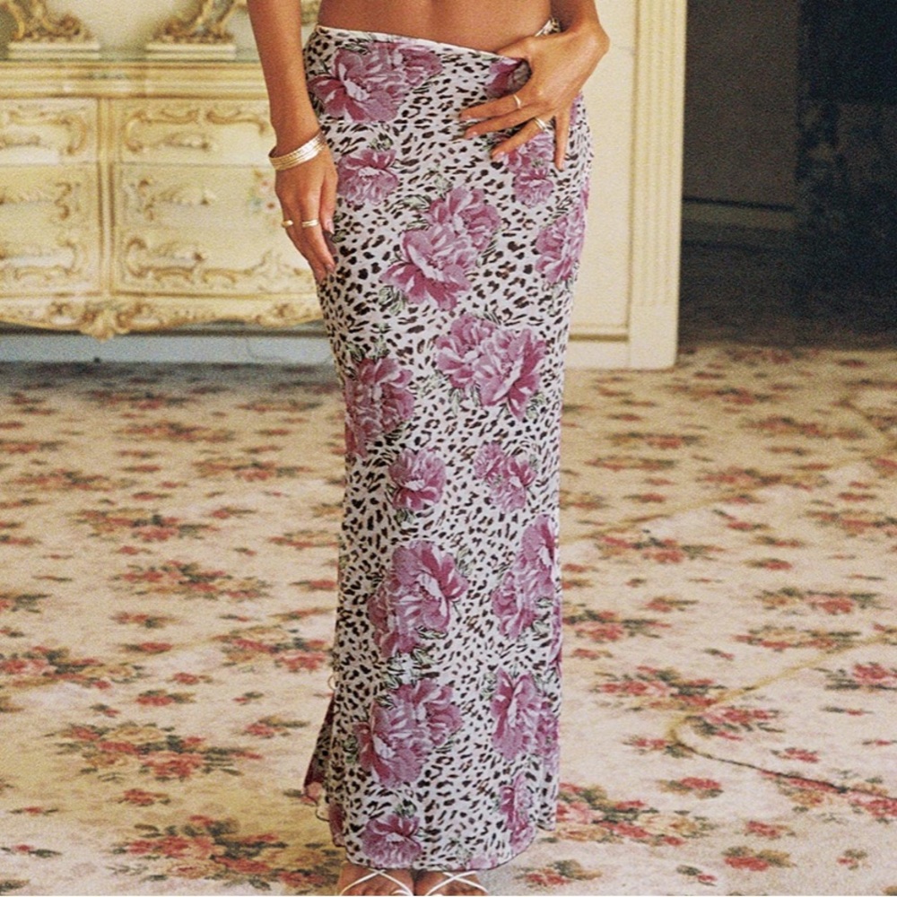 Princess Polly Purple Floral Maxi Skirt